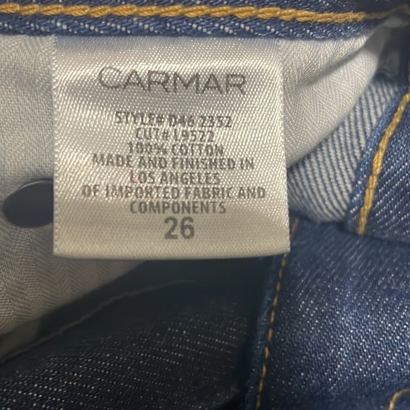 Carmar NWT sebastian 100% cotton no stretch raw hem high rise 26 - Picture 4 of 4